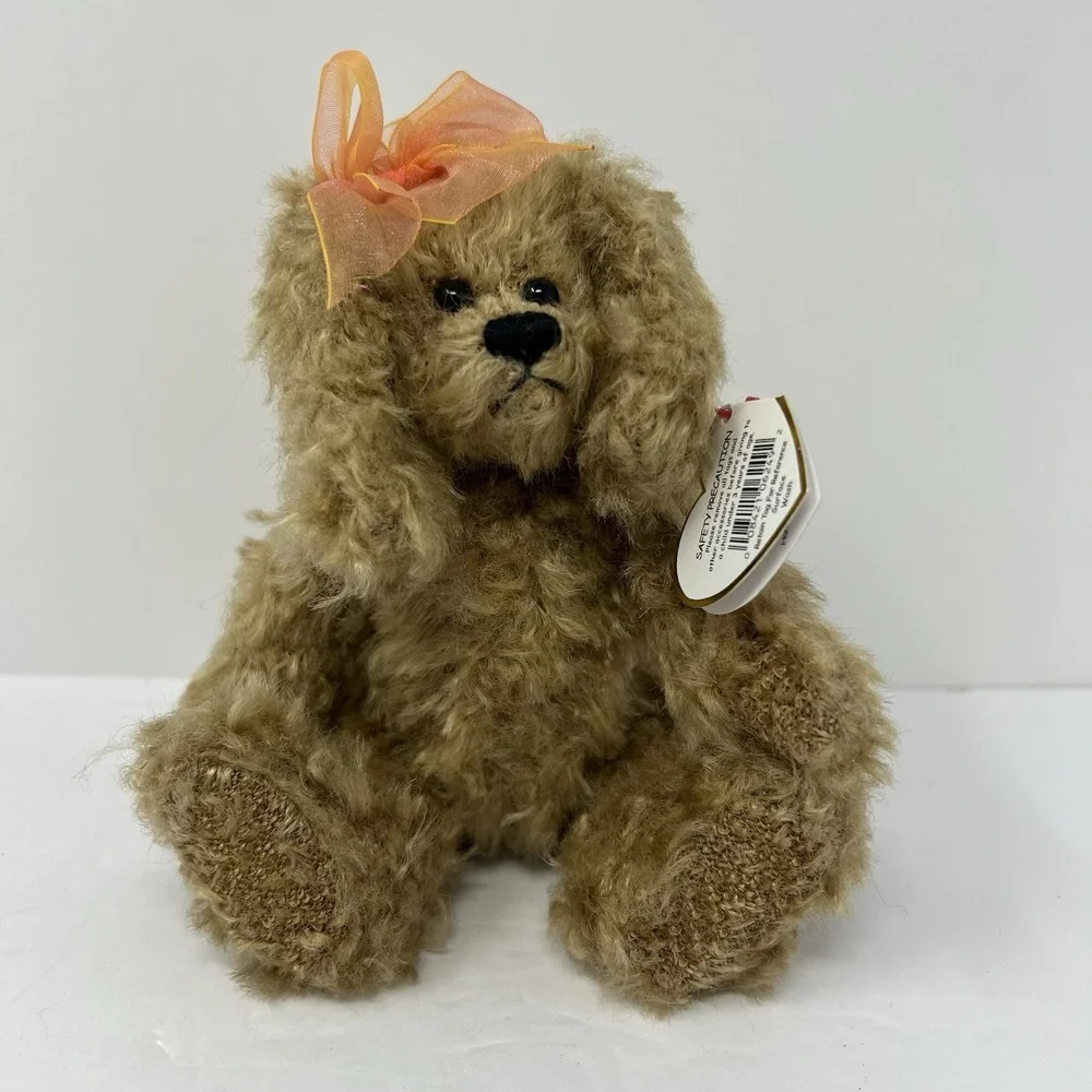 Ty Dog Plush Stuffed Animal Toy Attic Treasures CASSANDRA Pup w/ Bow 7